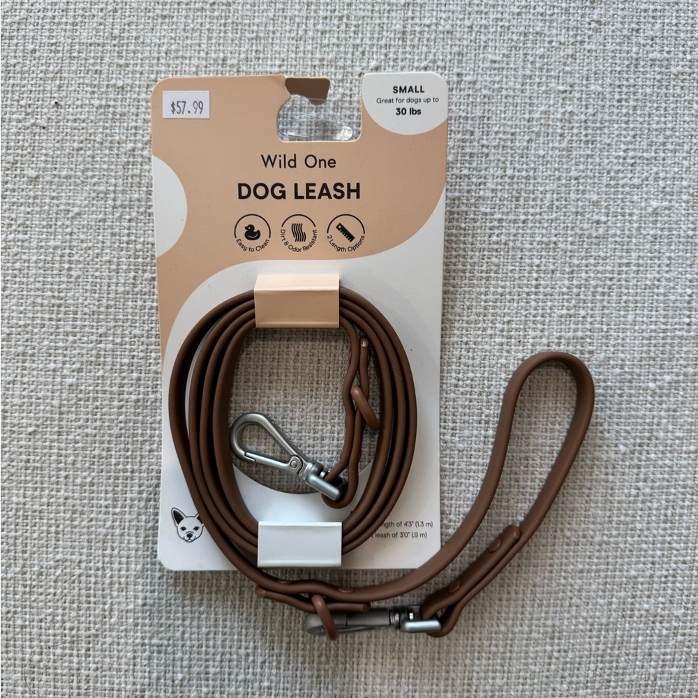 Wild One Dog SMALL Cocoa Dog Leash  NWT